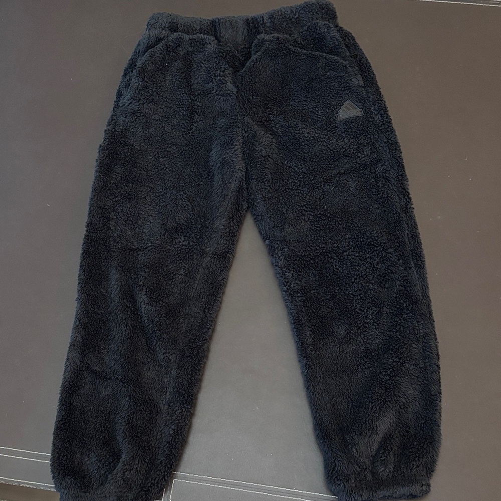 adidas Black Plush Kids Joggers